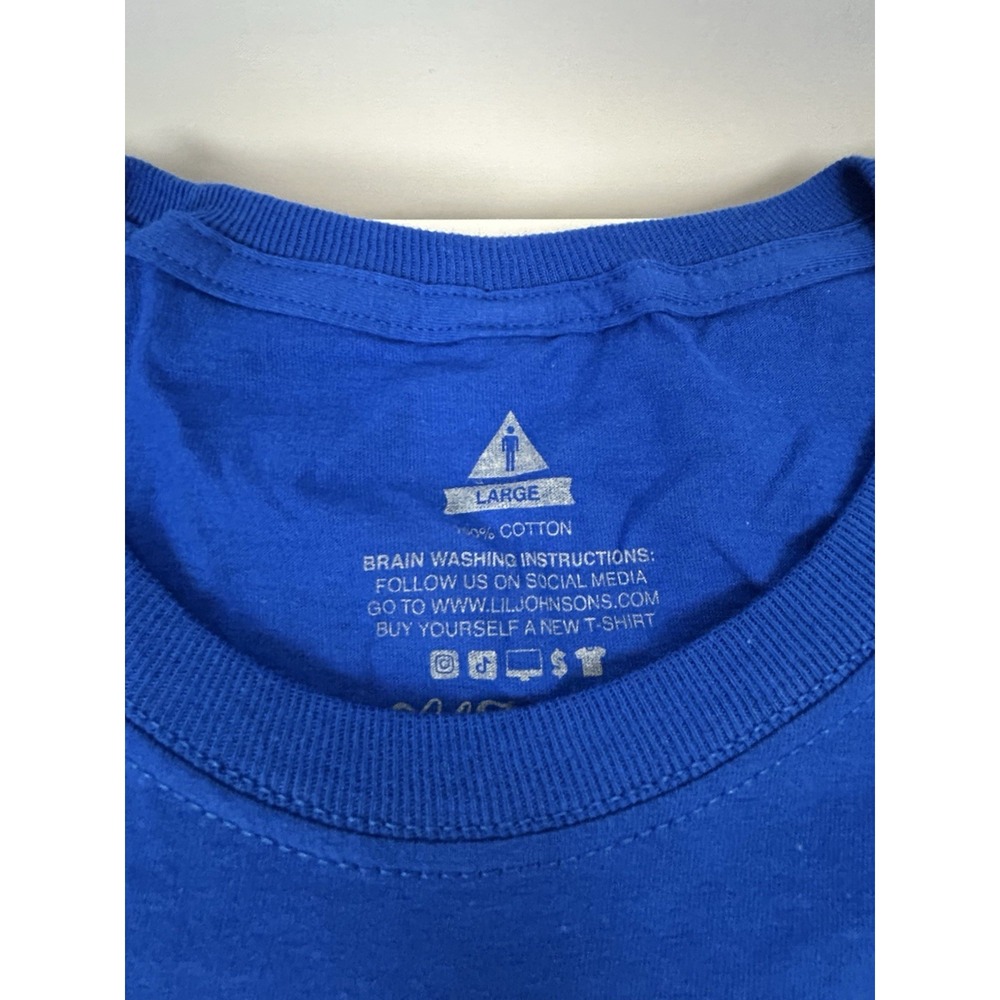 BYU Go Cougars Winking Cougar T-Shirt Lil Johnsons Mens Large Blue Cotton Tee - Picture 6 of 11